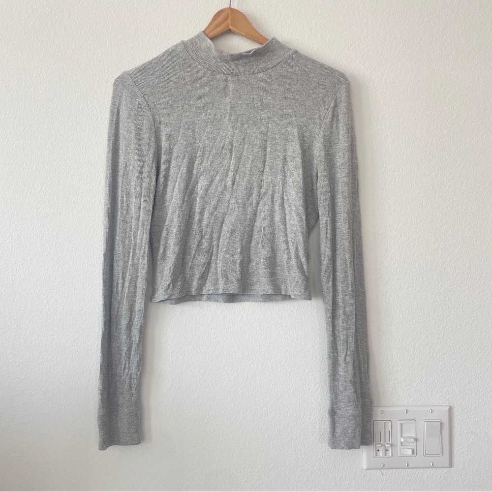 Abercrombie Grey Mockneck Long Sleeve Women's Top